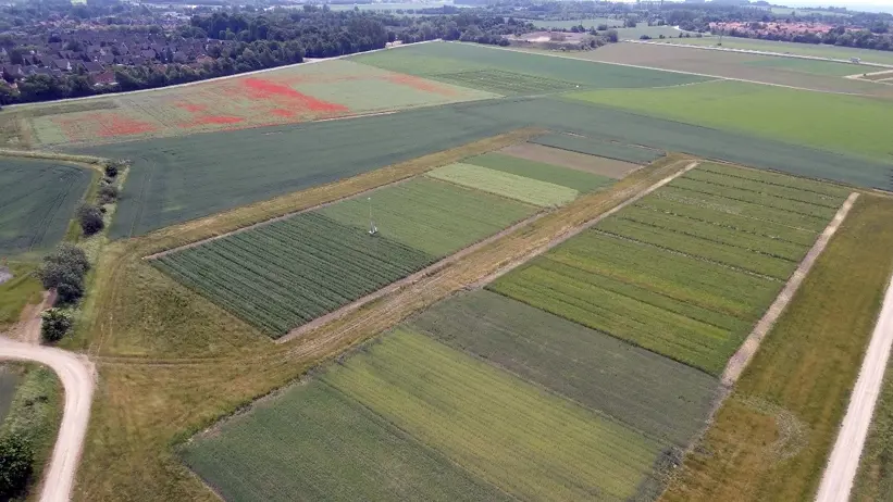 Flygfoto över Lönnstorps odlingsfält