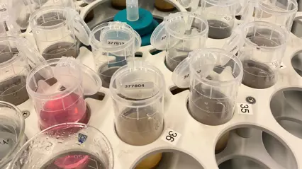 Photo of PH analysis in lab