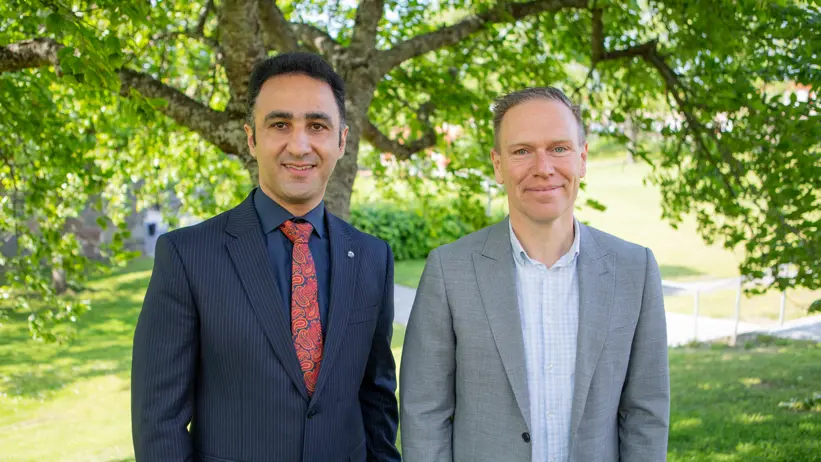 Photo of Abozar Nasirahmadi and Björn Vinnerås.