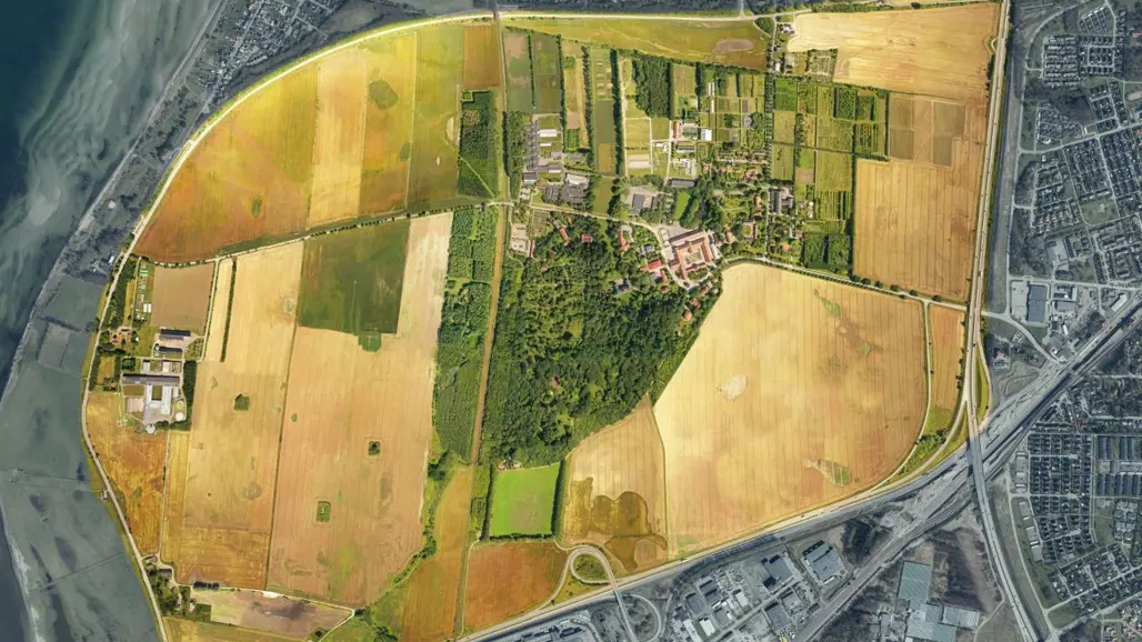 flygbild över ett landskap. Foto: Filmbruket